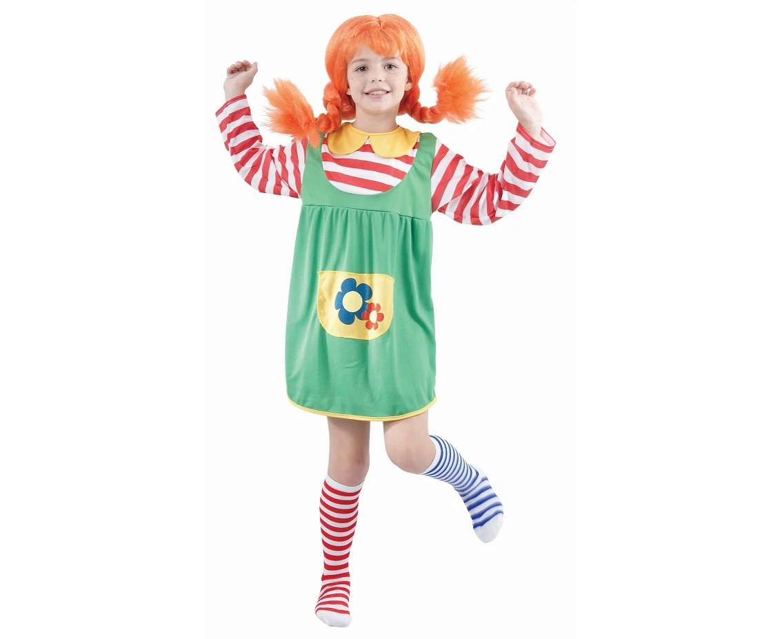 Role play-set for kids Pippi (dress, socks), size 120/130 cm